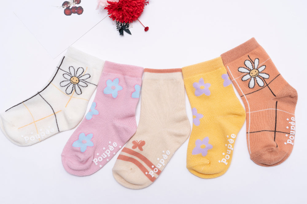 Girls Socks 5 pack / 여아 유아동 한국산 양말 5종 세트 /  데이지