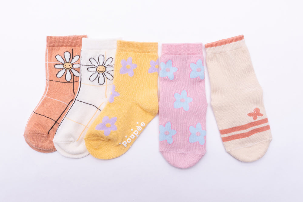 Girls Socks 5 pack / 여아 유아동 한국산 양말 5종 세트 /  데이지